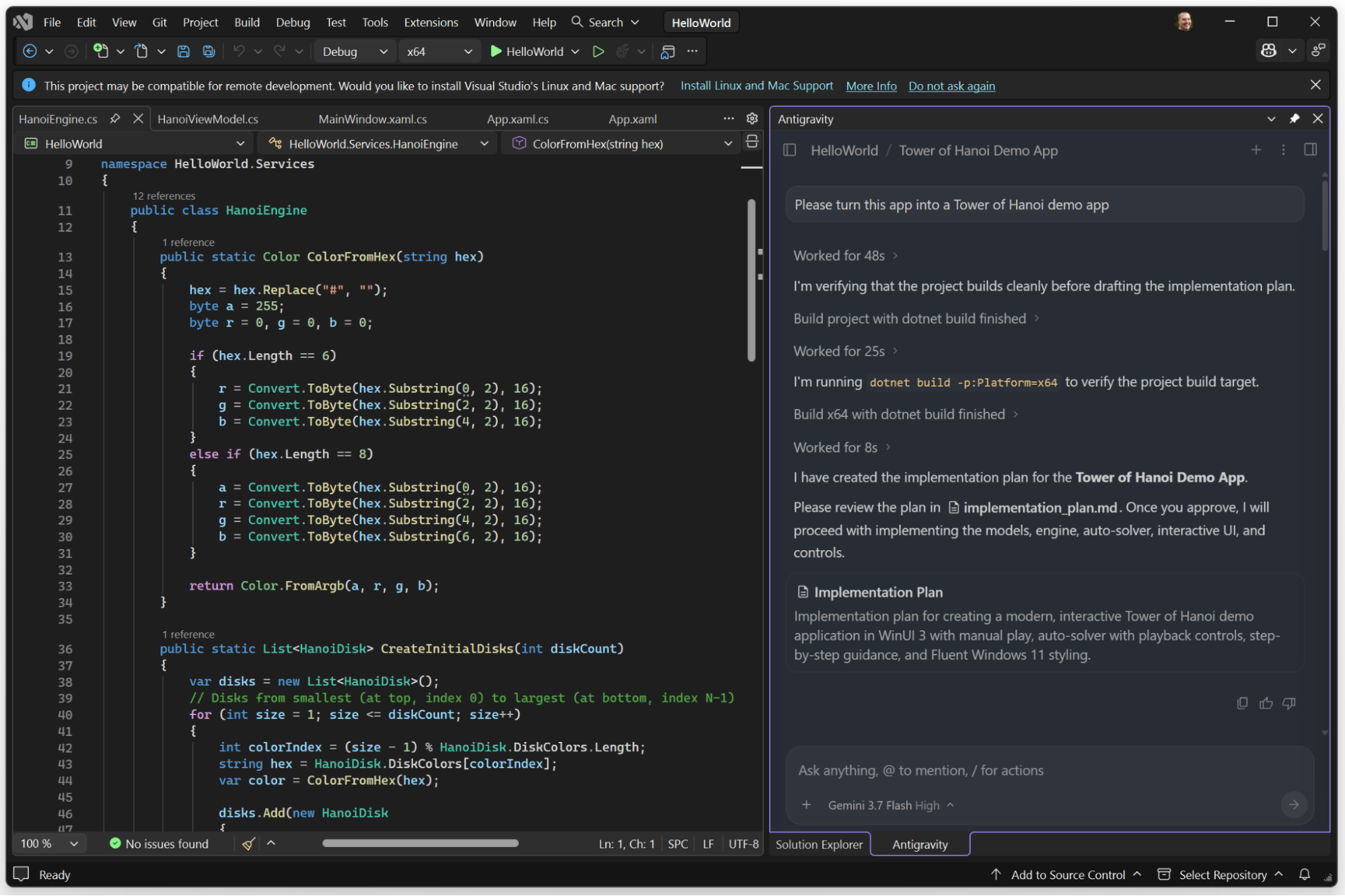 Antigravity in Visual Studio 2026 (Preview)