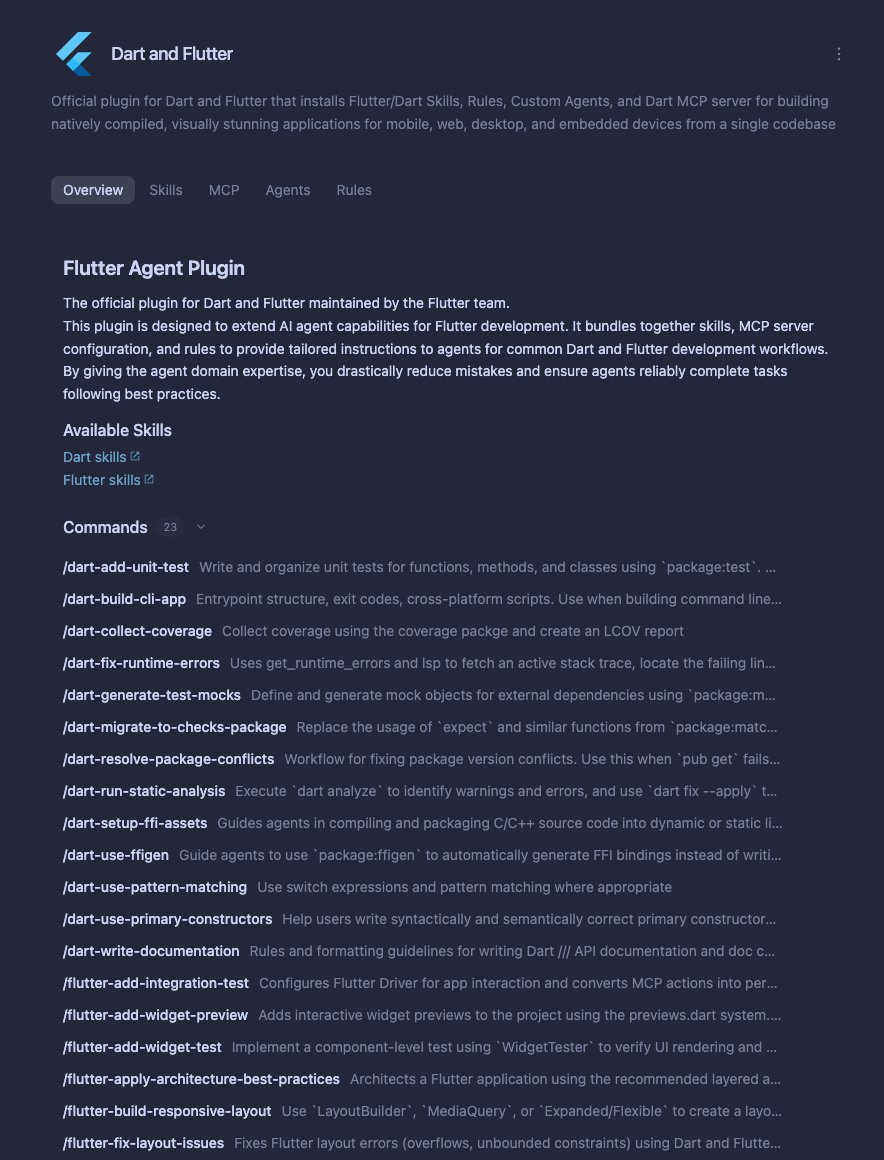 Plugin details view